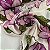 Crepe Chiffon Estampado Fundo Off White com Flor Rosa - Imagem 1