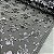 Organza Halloween Fundo Preto com Caveiras Pratas - Imagem 1