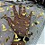 Organza Halloween Fundo Preto com Gato, Morcego e Chapéu Dourado - Imagem 3