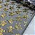 Organza Halloween Fundo Preto com Caveiras Douradas - Imagem 1