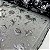 Organza Halloween Fundo Preto com Gato, Bruxas, Aboboras e Morcego Prata - Imagem 1
