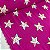 Viscose Estampada Fundo Rosa com Estrelas - Imagem 1