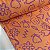 Viscose Estampada Fundo Laranja com Corações e Flores - Imagem 1