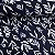 Liganete Estampada Fundo Marinho com Raminhos de Folhas - Imagem 1