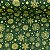 Tricoline Estampada de Natal Fundo Verde com Flocos, Estrelas e Poá Dourado - Imagem 1