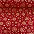 Tricoline Estampada de Natal Fundo Vermelho com Flocos, Estrelas e Poá Dourado - Imagem 1