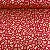 Tricoline Estampada de Natal Fundo Vermelho com Florzinhas e Castanhas - Imagem 1