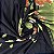 Viscose Barrada Estampada Fundo Preto Com Flores e Detalhes Verdes 1,35x1,70m - Imagem 1
