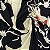 Viscose Barrada Estampada Marfim e Preta Com Flores 1,35x2,15m - Imagem 1