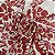 Viscose Barrada Estampada Branca Com Detalhes Vermelhos 1,35x1m - Imagem 1