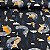 Malha de Algodão Estampada Raposinhas Fundo Preto - Imagem 2