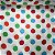 Cetim Estampado Petit Poá Colorido Fundo Branco - Imagem 1