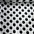 Cetim Estampado Petit Poá Preto Fundo Branco - Imagem 1