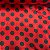 Cetim Estampado Petit Poá Preto Fundo Vermelho - Imagem 1