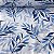 Percal Estampado 180 Fios Folhas Azul - Imagem 1