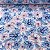 Percal Estampado 180 Fios Floral Azul e Rosa - Imagem 1