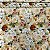 Tricoline Digital Floral Fundo Geométrico - Imagem 1