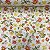 Tricoline Estampada Floral Girassól Fundo Branco - Imagem 1