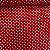 Tricoline Estampada Petit Poá Branco Fundo Vermelho - Imagem 1