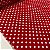Tricoline Estampada Petit Poá Branco Fundo Vermelho - Imagem 2