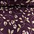 Liganete Estampada Flor Branca com Detalhes Vermelho com Fundo Ameixa - Imagem 1