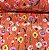 Suplex Estampado de Poligamia Santa Constância Fundo Laranja com Flores Amarela, Rosa e Branco - Imagem 1