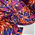 Suplex Estampado de Poliamida Santa Constância Fundo Azul com Folhas Laranja,Fúscia,Amarelo - Imagem 2