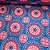 Suplex Estampado de Poliamida Santa Constância Fundo Azul com Mandalas Rosa Pink - Imagem 1
