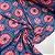 Suplex Estampado de Poliamida Santa Constância Fundo Azul com Mandalas Rosa Pink - Imagem 2