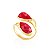 Anel Labareda 534 Ouro Feldspato Vermelho - Imagem 1