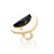 Anel 407 Ouro Quartzo Negro - Imagem 1