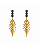 Brinco Pinheiro com Quartzo Verde 1183 Ouro - Imagem 1