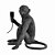 Escultura Abajour Macaco Sentado Preto - Imagem 1