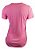 Camiseta Alto Giro Skin Fit Alongada Gola V Feminina Rosa Fluor - Imagem 2