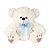 Urso Baby Branco com Laço Azul Claro W.U - Imagem 1