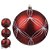 Kit c/ 06 Bola de Natal 8 cm Vermelha Decorada em Branco D&A - Imagem 1