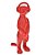 Decoração Estatueta Suricate com Fone Vermelho Grillo - Imagem 1