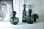 Kit Garrafa Decorativa Vidro Verde e Preto Adely Decor - Imagem 1