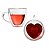 Kit com 02 Xícara Café Cafezinho Parede Dupla Coração - Imagem 1