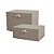 Kit 02 Caixa Decorativa Revestida em Linho Cinza Mart G e M - Imagem 1