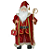 Papai Noel em Pé Vermelho com Cajado Dourado 30cm - Imagem 1