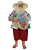 Papai Noel em Resina Praiano com Rede e Estrela do Mar 28 cm - Imagem 2