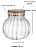 Pote Baleiro de Vidro Borosilicato Tampa Bambu Hermética M - Imagem 2