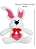 Coelho em Plush 40 Cm Branco Antialérgico Cortex - Imagem 2