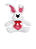 Coelho em Plush 40 Cm Branco Antialérgico Cortex - Imagem 3