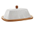 Manteigueira em Porcelana com Suporte Bambu 21 cm Oasis - Imagem 1