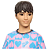 Ken Fashionistas Ken Suéter Azul e Rosa com Shorts Laranja - Imagem 2