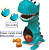 Boneco Dino Papa Tudo Comilão Elka - Imagem 3