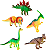 Dinossauro Kit com 05 Mini Dino Vinil Macio BBR - Imagem 1