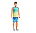 Boneco Ken Fashionista Moreno Bermuda Jenas e Regata Mattel - Imagem 1